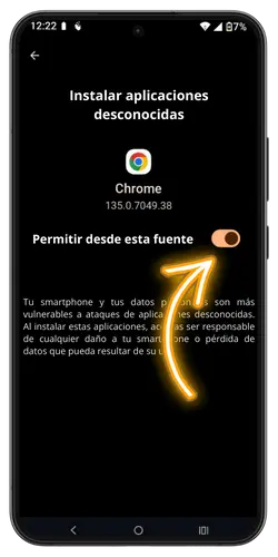 Permite la instalación de Freshbet descargar app desde fuentes desconocidas en un dispositivo Android