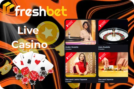 Spil Live Casino hos Freshbet Casino