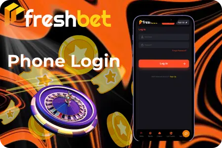 Freshbet Casino mobile phone number login form
